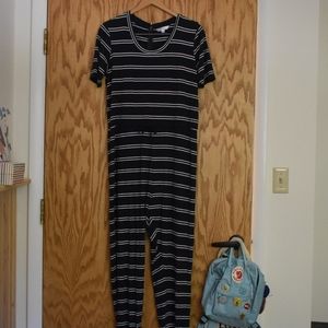 Striped Downears jumpsuit